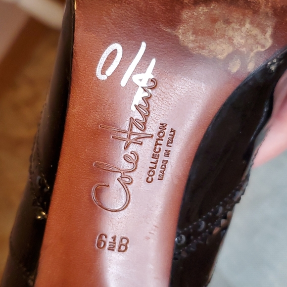 Cole Haan EUC black patent leather high heel booties 6.5 B - Picture 5 of 10